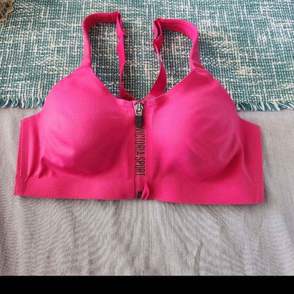 Victoria's Secret Sport Hot Pink Front-Zip Support Bra 34C
